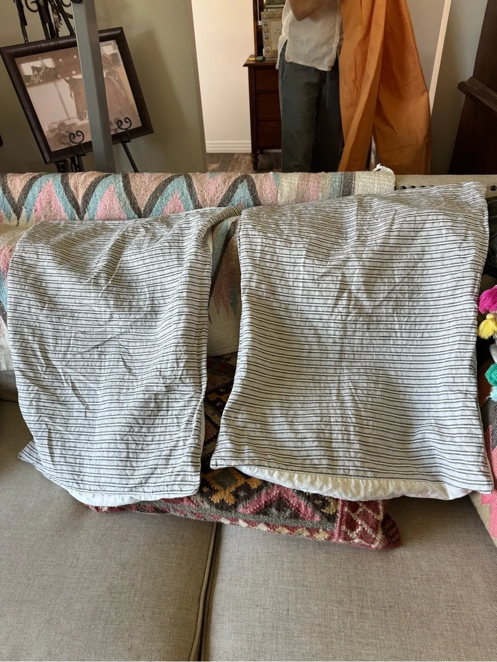 West Elm Standard Linen Pillowcases